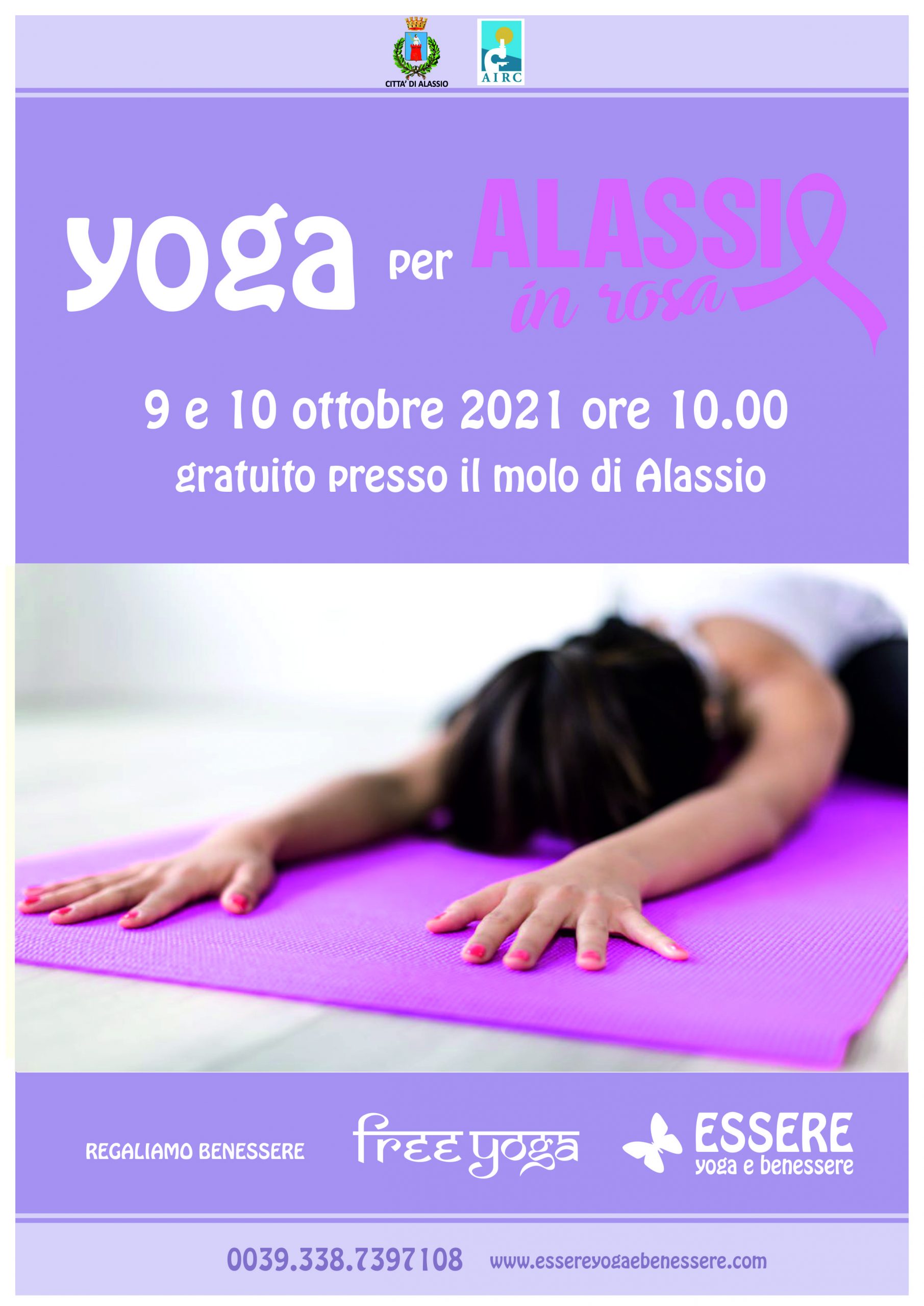 yoga-rosa-alassio-molo-gratuito-free-essere-benessere-lucia-ragazzi-esperienz-wellness-wellbeing-città-donne-prevenzione-airc-tumori-social